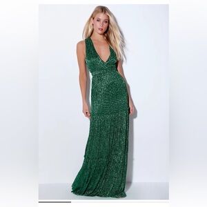 Lulu's Green Maxi Dress